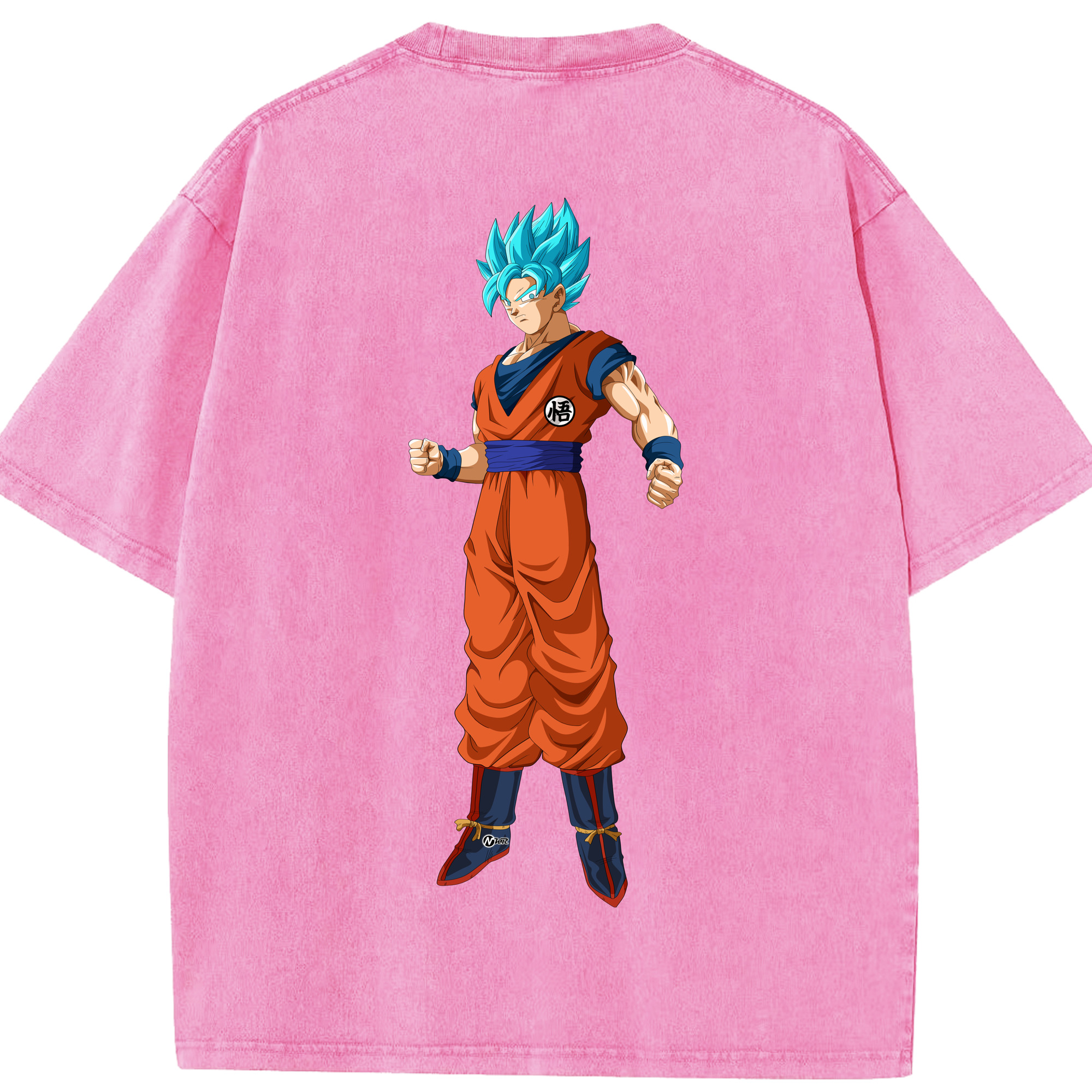 （画像用） ドラゴンボール 孫悟空（そん ごくう）Son Goku カカロット DRAGON BALL Kakarotto 綿100% ヴィンテージ風 半袖Tシャツ（背面プリント）